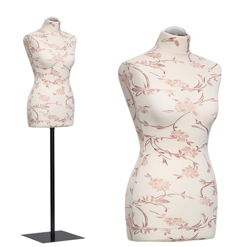 DummyDoll Schneiderpuppe weiblich Größe 44/46, Überzug Creme braune Blumen, Fuß Metallplatte schwarz + Kappe DummyDoll Schneiderpuppe weiblich Größe 44/46, Überzug Creme braune Blumen, Fuß Metallplatte schwarz + Kappe von DummyDoll