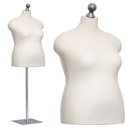 DummyDoll Schneiderpuppe weiblich Größe 48/50, Überzug Creme/Ecru, Fuß Metallplatte + Knauf Silbergrau DummyDoll Schneiderpuppe weiblich Größe 48/50, Überzug Creme/Ecru, Fuß Metallplatte + Knauf Silbergrau von DummyDoll