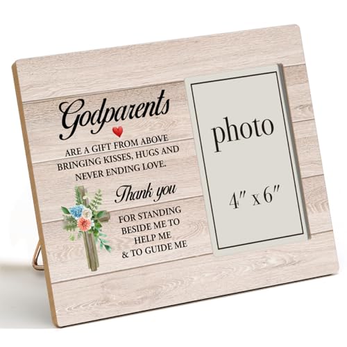 Dumyum Bilderrahmen aus Holz, Geschenk für Paten, Geschenk für Paten, 20,3 x 25,4 cm (Foto 10,2 x 15,2 cm) von Dumyum