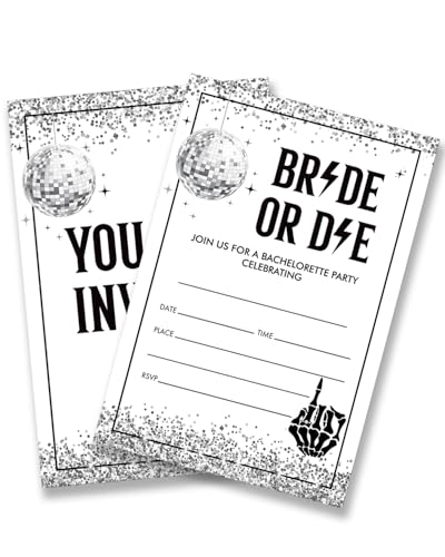 Dumyum Bride or Die Bachelorette Party Einladungen, 20 Halloween Schädel Bachelorette Einladungen mit Umschlägen für Erwachsene, Doppelseitig Dumyum Bride or Die Bachelorette Party Einladungen, 20 Halloween Schädel Bachelorette Einladungen mit Umschlägen für Erwachsene, Doppelseitig von Dumyum