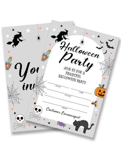 Dumyum Halloween Party Einladungen, 20 gruselige Halloween Kostüm Geburtstagsfeier Einladungen mit Umschlägen, doppelseitig Dumyum Halloween Party Einladungen, 20 gruselige Halloween Kostüm Geburtstagsfeier Einladungen mit Umschlägen, doppelseitig von Dumyum