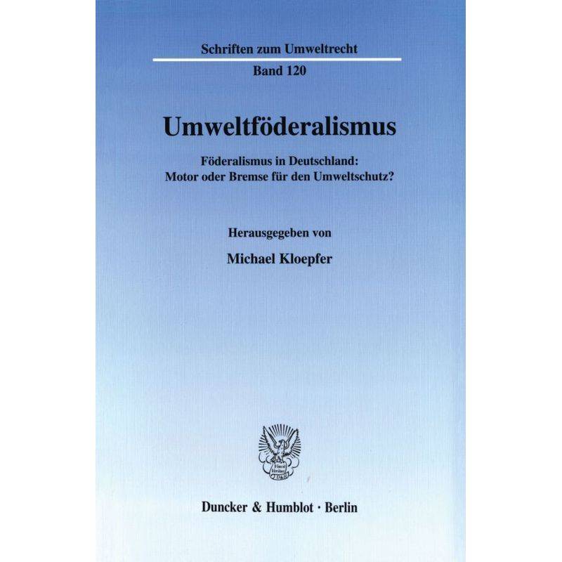 Umweltföderalismus., Kartoniert (TB) von Duncker & Humblot