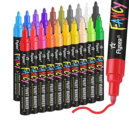 Dunlea Paint Pens Paint Markers, 20 Colors Oil-Based Waterproof Paint Marker Pen Set, Never Fade and Permanent von Dunlea