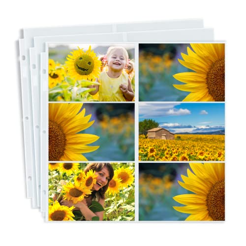 Dunwell Fotoalbum-Nachfüllseiten 30,5 x 30,5 cm – (10,2 x 15,2 cm Querformat, 25 Stück), für 300 Fotos à 10,2 x 15,2 cm, Fotohüllen für 3-Ringbuch, D-Ring-Scrapbook, Album, 30,5 x 30,5 cm, von Dunwell