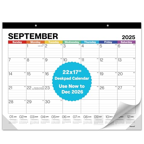 Dunwell Tischkalender 2025–2026, 55,9 x 43,2 cm, bunt, gebrauchsfertig als großer hängender Wandkalender oder große monatliche Schreibtisch-Notizblöcke, leicht lesbare Termine, linierte geräumige Dunwell Tischkalender 2025–2026, 55,9 x 43,2 cm, bunt, gebrauchsfertig als großer hängender Wandkalender oder große monatliche Schreibtisch-Notizblöcke, leicht lesbare Termine, linierte geräumige von Dunwell