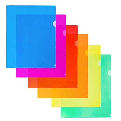 Dunwell farbige transparente Kunststoffhüllen, 21.6x27.9 cm Briefgröße, Poly-Dokumentenmappen, Archiv-Kunststoff-Dokumentenhülle 36 Pack Transparent, 6 Stück von Dunwell
