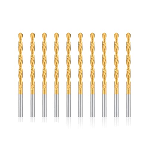 Dunxiles 10 Stück M35 HSS-Kobaltbohrer, 0,5–4,0 mm Spiralbohrer, Tin-Beschichteter HSS-Bohrer, Metalllochbohrer für Edelstahl-Metallbohrer (10 Stück 4,0 mm mit Zylinder), Praktisch von Dunxiles