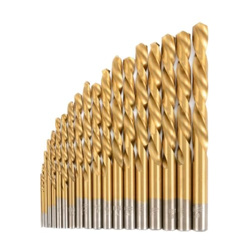 Dunxiles 19-teiliges HSS-Kobalt-Spiralbohrer-Set, 1–10 mm, zum Bohren von Metall und Holz, für Drillpro-Werkzeugset, Kit, Teile, Zubehör von Dunxiles