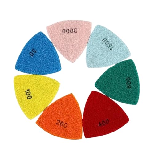 Dunxiles 90 mm Dreieck-Diamant-Trockenpolierpads für Granit, Marmor, Beton, Stein, Schleifpads, Polierscheiben, 1/7 Stück, Schleifwerkzeuge Dunxiles 90 mm Dreieck-Diamant-Trockenpolierpads für Granit, Marmor, Beton, Stein, Schleifpads, Polierscheiben, 1/7 Stück, Schleifwerkzeuge von Dunxiles