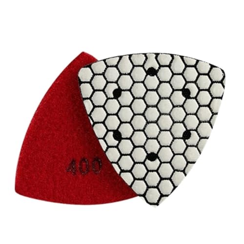 Dunxiles 90 mm Dreieck-Diamant-Trockenpolierpads für Granit, Marmor, Beton, Stein, Schleifpads, Polierscheiben, 1/7 Stück, Schleifwerkzeuge von Dunxiles