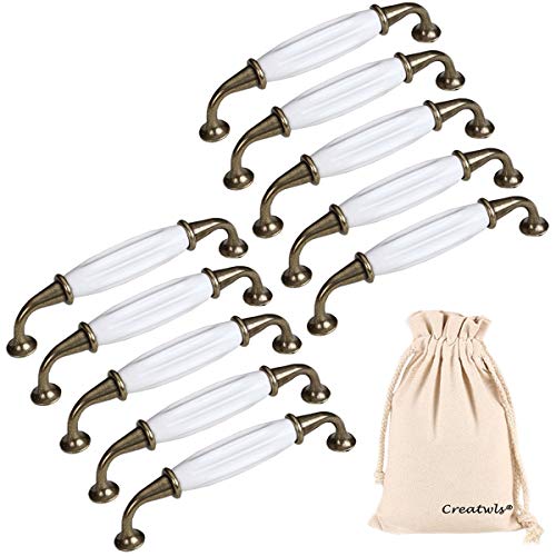 Dunxiles Hochwertige Möbelgriffe, Schrankknöpfe, Kleiderschranktürgriffe, Kommodenschubladengriffe, Einzelloch/Lochabstand 96 mm/128 mm – 10 Stück, Hardware-Zubehör von Dunxiles