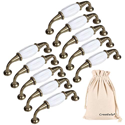 Dunxiles Hochwertige Möbelgriffe, Schrankknöpfe, Kleiderschranktürgriffe, Kommodenschubladengriffe, Einzelloch/Lochabstand 96 mm/128 mm – 10 Stück, Hardware-Zubehör von Dunxiles