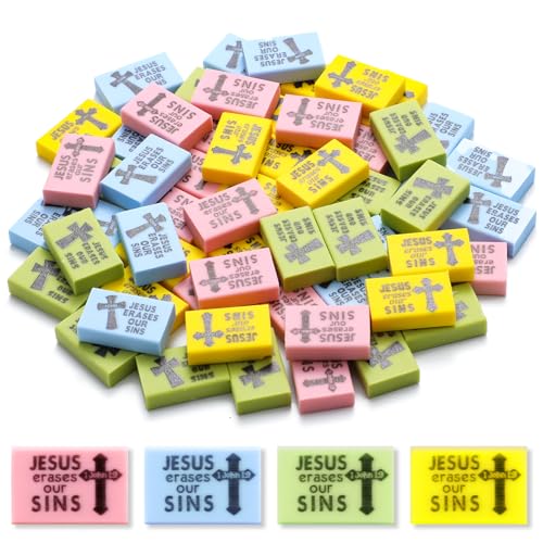 Dunzoom 100 Stück Mini-Oster-Radierer für Kinder, Großpackung, klein, pastell, religiöse, Bibel, Jesus löscht unsere Sünden, Radiergummi für Kirche, Sonntag, Schulbedarf Dunzoom 100 Stück Mini-Oster-Radierer für Kinder, Großpackung, klein, pastell, religiöse, Bibel, Jesus löscht unsere Sünden, Radiergummi für Kirche, Sonntag, Schulbedarf von Dunzoom