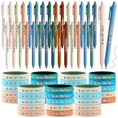 Dunzoom Kugelschreiber und Silikon-Armbänder für Klassenzimmer, Belohnungen, Verhalten, Anreize zum Schulanfang, 60 Stück Dunzoom Kugelschreiber und Silikon-Armbänder für Klassenzimmer, Belohnungen, Verhalten, Anreize zum Schulanfang, 60 Stück von Dunzoom