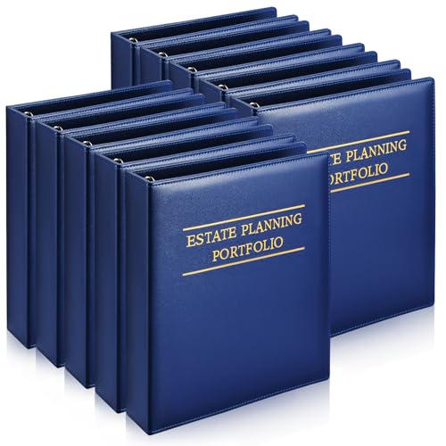 Dunzoom Portfolio-Ordner für Nachlassplanung, PU-Leder, 3-Ringbücher mit goldfarbenem Titel und Registerkarten, 27,9 x 30,6 x 6,1 cm, 10 Stück von Dunzoom