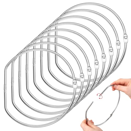Dunzoom Ringbuch für lose Blätter, D-Form, groß, vernickelter Stahl, Schlüsselanhänger, Washi-Tape-Organizer für Zuhause, Büro, Karten, Quittungen, Fotos, Dateien, Bastelbedarf, 8 Stück Dunzoom Ringbuch für lose Blätter, D-Form, groß, vernickelter Stahl, Schlüsselanhänger, Washi-Tape-Organizer für Zuhause, Büro, Karten, Quittungen, Fotos, Dateien, Bastelbedarf, 8 Stück von Dunzoom