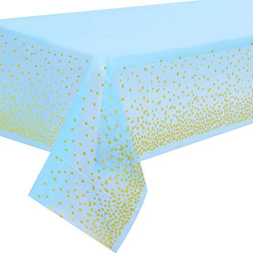 2 Stück Blau und Gold Party Tischdecke für Rechteck Tisch, Gold Dot Confetti Geburtstag Tischdecke, für Baby Shower, Jungen Geburtstag, Jahrestag, Single Party, Tea Party, Hochzeit137cm x 274cm 2 Stück Blau und Gold Party Tischdecke für Rechteck Tisch, Gold Dot Confetti Geburtstag Tischdecke, für Baby Shower, Jungen Geburtstag, Jahrestag, Single Party, Tea Party, Hochzeit137cm x 274cm von Duocute