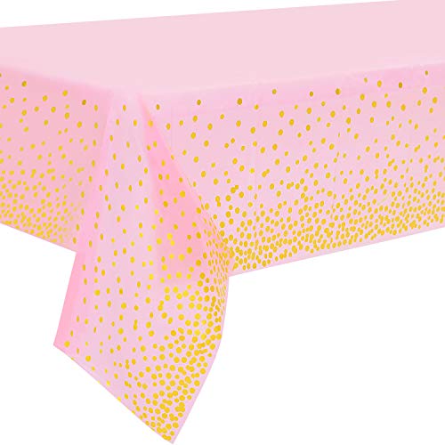 2 Stück Pink und Gold Party Tischdecke für Rechteck Tisch, Gold Dot Confetti Geburtstag Tischdecke, für Single Party, Mädchen Geburtstag, Baby Shower, Verlobung, Hochzeit, 137 cm x 274 cm 2 Stück Pink und Gold Party Tischdecke für Rechteck Tisch, Gold Dot Confetti Geburtstag Tischdecke, für Single Party, Mädchen Geburtstag, Baby Shower, Verlobung, Hochzeit, 137 cm x 274 cm von Duocute