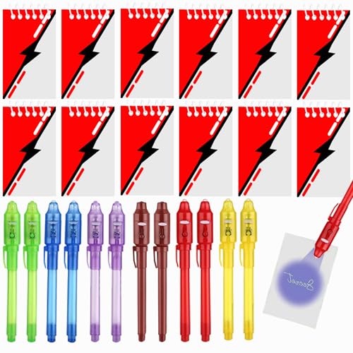 Duoduobear Mitgebsel Kindergeburtstag,Kinder Geburtstag Mitbringsel,Gastgeschenke,Party Geburtstagsdeko,12 UV Stifte, 12 Notizbüchern,Kleine Geschenke für Jungen und Mädchen Party Give Aways von Duoduobear