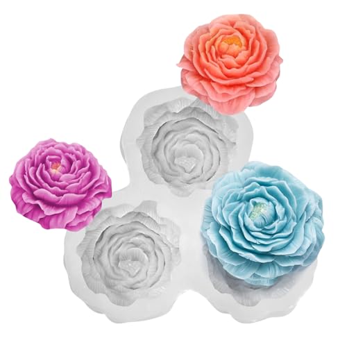 DD Kamelien-Kerzenform, 3 Mulden, Silikon, Blume, Seife, Form für DIY, Harz, Epoxidharz, Gips, Schokolade, Gebäck, Fondant, Kuchen, 1 Stück DD Kamelien-Kerzenform, 3 Mulden, Silikon, Blume, Seife, Form für DIY, Harz, Epoxidharz, Gips, Schokolade, Gebäck, Fondant, Kuchen, 1 Stück von Duoduole