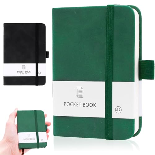 Duoleimi Packung mit 2 A7 Notizbüchern,Kleines Pocket Notebook mit Gummiband-Verschluss & Stifthalter,Mini Notizbuch mit 200 Seiten für Schule und Arbeit,Schwarz & Dunkelgrün. Duoleimi Packung mit 2 A7 Notizbüchern,Kleines Pocket Notebook mit Gummiband-Verschluss & Stifthalter,Mini Notizbuch mit 200 Seiten für Schule und Arbeit,Schwarz & Dunkelgrün. von Duoleimi