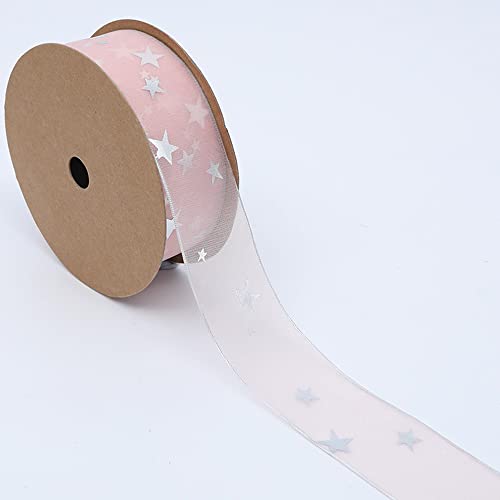 1 Rollen Organza Transparent Stern Geschenkband,2.5cm*18m Schleifenband,Tüllstoff Satinband Stoffband,Spitzenband Dekoband Bänder für Geschenkverpackung,Hochzeit, Party,Blumenverpackung Rosa 1 Rollen Organza Transparent Stern Geschenkband,2.5cm*18m Schleifenband,Tüllstoff Satinband Stoffband,Spitzenband Dekoband Bänder für Geschenkverpackung,Hochzeit, Party,Blumenverpackung Rosa von Duories