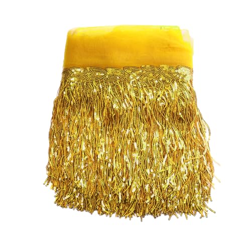 1 Yard 20cm Bling Pailletten Fringe Trim Fransen Quaste Fransenborte Fransenband Fransenbordüre Dekoband Tanzfransen Fransen-Borten Bänder zum Nähen,DIY Basteln,Kleidung Dessous Vorhänge,Gelb 1 Yard 20cm Bling Pailletten Fringe Trim Fransen Quaste Fransenborte Fransenband Fransenbordüre Dekoband Tanzfransen Fransen-Borten Bänder zum Nähen,DIY Basteln,Kleidung Dessous Vorhänge,Gelb von Duories