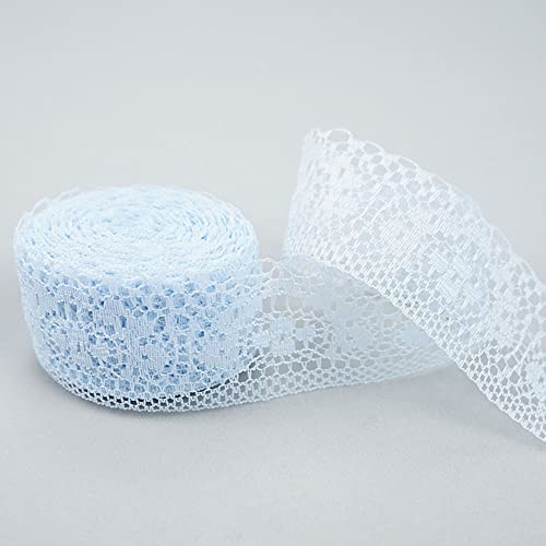 10 M Spitzenbordüre Spitzenband, Breite 4cm Vintage Spitzen Band Geschenkband Dekoband Spitzenborte Zum Basteln Nähen Weihnachten Ostern Hochzeit Geschenkverpackung Tischdeko DIY Handwerk,Hellblau von Duories