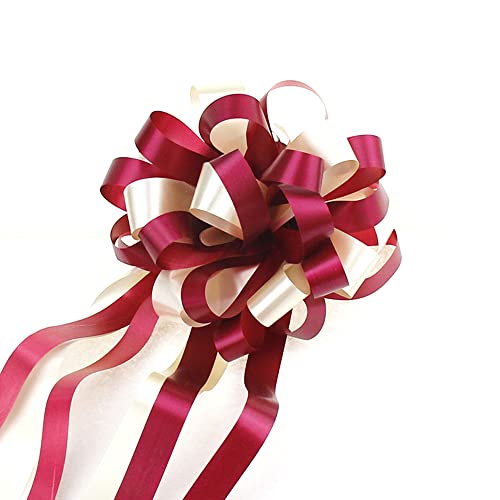 10 STK Autoschleifen Auto Bow Bogen Schleife,Geschenkschleifen Dekoschleifen Pull Bögen Geschenkbänder für Auto Dekor Hochzeit New Houses Party Feier Weihnachten Geburtstage Geschenverpackung,Weinrot von Duories