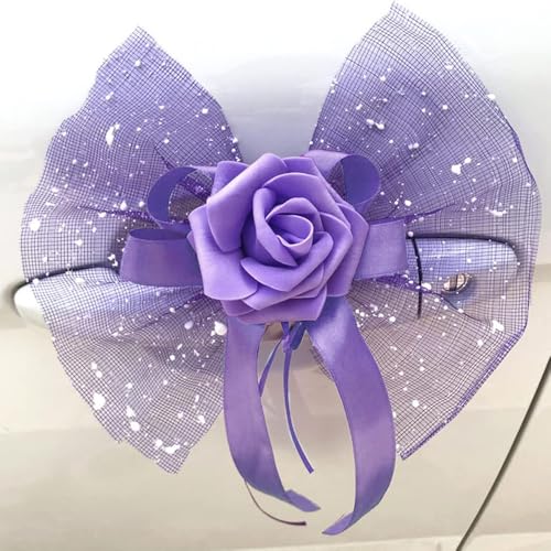 10 Stück Autoschmuck Hochzeit Auto Deko Rose Blumen Dekoschleife Fertigschleife Autoschleifen Antennenschleifen für Hochzeit Deko Auto Rückspiegel Türgriff Deko Blumen,Lila 10 Stück Autoschmuck Hochzeit Auto Deko Rose Blumen Dekoschleife Fertigschleife Autoschleifen Antennenschleifen für Hochzeit Deko Auto Rückspiegel Türgriff Deko Blumen,Lila von Duories