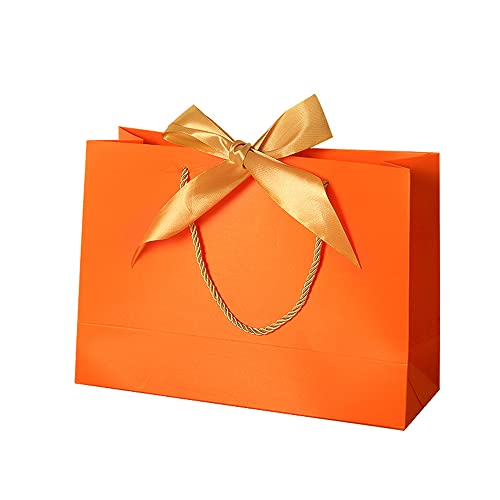 10 Stück Geschenktüten Papiertüten mit Schleifenbändern, 32x25x11cm Geschenkbeutel mit Henkel,zum Geschenktasche Verpacken von Geschenken, für Geburtstag Hochzeit Feiern Party Weihnachten,Orange 10 Stück Geschenktüten Papiertüten mit Schleifenbändern, 32x25x11cm Geschenkbeutel mit Henkel,zum Geschenktasche Verpacken von Geschenken, für Geburtstag Hochzeit Feiern Party Weihnachten,Orange von Duories