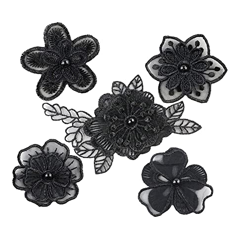 10 Stück Spitze Organza Stickerei Schwarz Perlen Blumen Applique Patches Sticker Aufnäher Applikation Flicken zum Aufnähen Gestickte Basteln und Dekorieren Auf Kleidung Gardine Tischtuch Taschen Schal 10 Stück Spitze Organza Stickerei Schwarz Perlen Blumen Applique Patches Sticker Aufnäher Applikation Flicken zum Aufnähen Gestickte Basteln und Dekorieren Auf Kleidung Gardine Tischtuch Taschen Schal von Duories