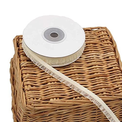 Duories 10 Yards 1 cm Rüschenspitze an Einer Seite,Elastische Spitze mit Rüschen,Einseitig Geraffte Rüschen Chiffonband,Spitze Band Spitzenbesatz,Für Kleidungsdekorationszubehör,Beige Duories 10 Yards 1 cm Rüschenspitze an Einer Seite,Elastische Spitze mit Rüschen,Einseitig Geraffte Rüschen Chiffonband,Spitze Band Spitzenbesatz,Für Kleidungsdekorationszubehör,Beige von Duories