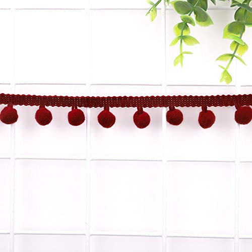 10 Yards 12mm Pompons Borte zum Basteln,Dekoband Mit Bommeln Bälle Pom Poms Fransenborte Zierband Dekoborte Nähzubehör für DIY Basteln Apparel Kleidung,Kostüme,Nähen,Dekoration,Weinrot 10 Yards 12mm Pompons Borte zum Basteln,Dekoband Mit Bommeln Bälle Pom Poms Fransenborte Zierband Dekoborte Nähzubehör für DIY Basteln Apparel Kleidung,Kostüme,Nähen,Dekoration,Weinrot von Duories