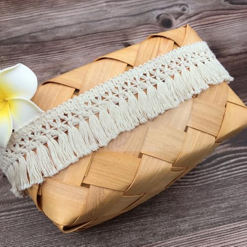 10 Yards 3cm Breite Beige Baumwolle Quaste Spitzenband Fransenbesatz Spitzenbesatz zum Nähen Fransenborte Quaste Trimmen Nähzubehör für DIY Kostüme Bekleidung Vorhang Kleidung Tischdecke Hochzeit Deko von Duories