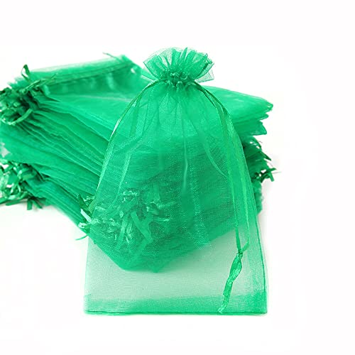 100 Stück Organza Säckchen Zum Befüllen,Organzabeutel Geschenkbeutel Kordelzug Säckchen Organzasäckchen für Festival Party Hochzeit Bonbonsbeutel,Schmuckbeutel Lavendel Geschenk Säckli,15x20cm Grün von Duories