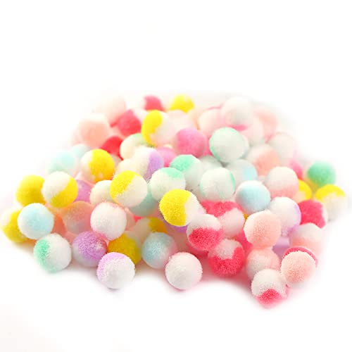 1000 Stk Bunt Mini Pompons,10mm Pompom Bälle Kleine Bommeln,Flauschigen Plüschbälle Filzkugeln Deko für Geburtstag Hochzeit Party Dekorieren Lustige DIY Nähen Basteln Handwerk,Zweifarbige Mischfärbung von Duories