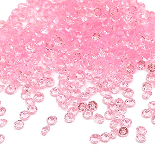 1000 Stück Acryl Deko Diamantkristalle 4mm Glitzer Streudeko Tischschmuck Funkelnd Dekosteine Kristalle Konfetti Diamanten zum DIY Verzieren Tischdeko Hochzeit Taufe Verlobung Valentinstag,Rosa von Duories