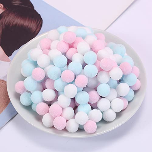 1000 Stück Bunte Mini Pompons,10mm Pompom Bälle Kleine Bommeln,Flauschigen Plüschbälle Filzkugeln Deko für Geburtstag & Hochzeit Party Dekorieren Lustige DIY Nähen Basteln Handwerk,Blau Rosa Weiß von Duories