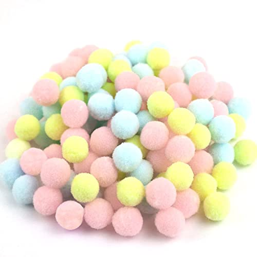 1000 Stück Bunte Mini Pompons,10mm Pompom Bälle Kleine Bommeln,Flauschigen Plüschbälle Filzkugeln Deko für Geburtstag & Hochzeit Party Dekorieren Lustige DIY Nähen Basteln Handwerk,Rosa Gelb Blau von Duories