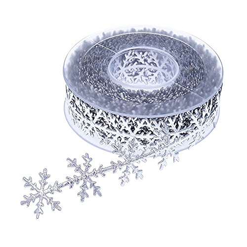 10M Schneeflocke Spitzenband Dekoband Zierband Spitzenborte Stoffband für Nähen Handwerk Hochzeit Weihnachtsbaum Deko Scrapbooking Geschenkbox Christbaumschmuck Weihnachtsdekoration,Silber 10M Schneeflocke Spitzenband Dekoband Zierband Spitzenborte Stoffband für Nähen Handwerk Hochzeit Weihnachtsbaum Deko Scrapbooking Geschenkbox Christbaumschmuck Weihnachtsdekoration,Silber von Duories