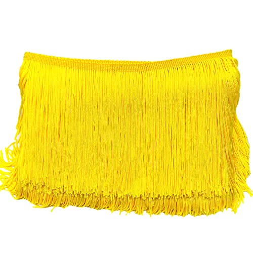 10cm x 10m Fransenborte Fransenbordüre Fransenband Dekoband Tanzfransen Schnittfranse Seide Quaste Fransen-Borten Bänder zum Nähen,DIY Basteln,Kleidung Dessous Kostüme Vorhänge Dekoration,Gelb 10cm x 10m Fransenborte Fransenbordüre Fransenband Dekoband Tanzfransen Schnittfranse Seide Quaste Fransen-Borten Bänder zum Nähen,DIY Basteln,Kleidung Dessous Kostüme Vorhänge Dekoration,Gelb von Duories