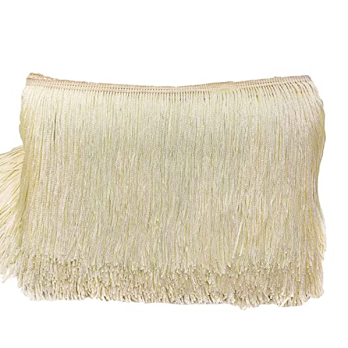 10cm x 5m Fransenborte Fransenbordüre Fransenband Dekoband Tanzfransen Schnittfranse Seide Quaste Fransen-Borten Bänder zum Nähen,DIY Basteln,Kleidung Dessous Kostüme Vorhänge Dekoration,Beige 10cm x 5m Fransenborte Fransenbordüre Fransenband Dekoband Tanzfransen Schnittfranse Seide Quaste Fransen-Borten Bänder zum Nähen,DIY Basteln,Kleidung Dessous Kostüme Vorhänge Dekoration,Beige von Duories