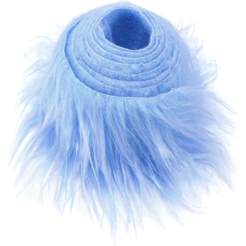 10cmx150cm Flauschige Kunstpelzband Kunstfell Band Fellstoff,Furry Faux Pelz Stoff Dekoband Zierband Plüsch Trim Plüschstoff Plüschband Borten Bänder zum Nähen Nähen Kleidung Weihnachtsdeko,Blau von Duories