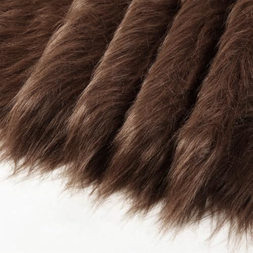 10cmx180cm Flauschige Kunstpelzband Kunstfell Band Fellstoff, Furry Faux Pelz Stoff Dekoband Zierband Plüsch Trim Plüschstoff Plüschband Borten Bänder zum Nähen Kleidung Weihnachtsdeko,Braun von Duories