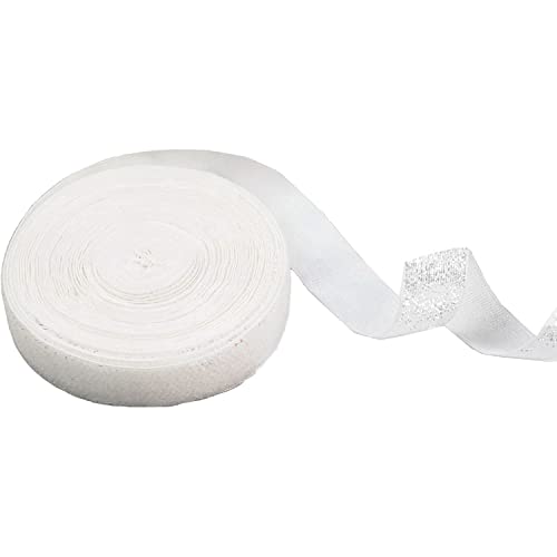 10m Samtband Samtbänder,25mm Glitter Samtborte Samt Dekoband Geschenkband Schleifenband Schmuckband Zierband Dekoband für DIY Nähen Stirnbänder Hochzeit Geburtstag Weihnachtsgeschenkverpackung,Weiß B von Duories