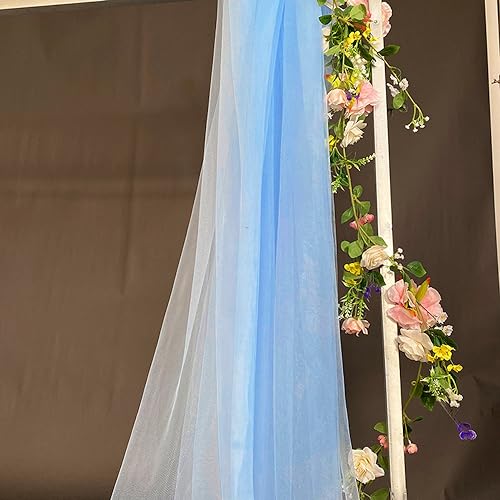 10m x 160cm Soft Tüllstoff,Tüll Stoffe zum Nähen,Netzstoff Dekostoff Drapierstoff für Arbor Hochzeit Vorhang Hochzeitsbogen Freihanddeko Querbehang Gardine Torbogen Zeremonie Party Dekor,Blau von Duories