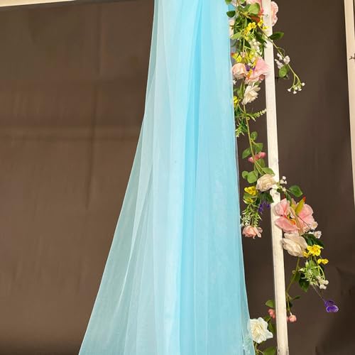 10m x 160cm Soft Tüllstoff,Tüll Stoffe zum Nähen,Netzstoff Dekostoff Drapierstoff für Arbor Hochzeit Vorhang Hochzeitsbogen Freihanddeko Querbehang Gardine Torbogen Zeremonie Party Dekor,Hellblau von Duories