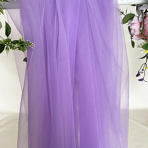 10m x 160cm Soft Tüllstoff,Tüll Stoffe zum Nähen,Netzstoff Dekostoff Drapierstoff für Arbor Hochzeit Vorhang Hochzeitsbogen Freihanddeko Torbogen Zeremonie Party Dekor Kleid Tüllrock Schleier,Lila von Duories