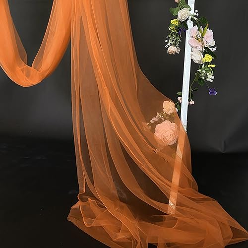 10m x 160cm Soft Tüllstoff,Tüll Stoffe zum Nähen,Netzstoff Dekostoff Drapierstoff für Arbor Hochzeit Vorhang Hochzeitsbogen Freihanddeko Torbogen Zeremonie Party Dekor Kleid Tüllrock Schleier,Orange von Duories